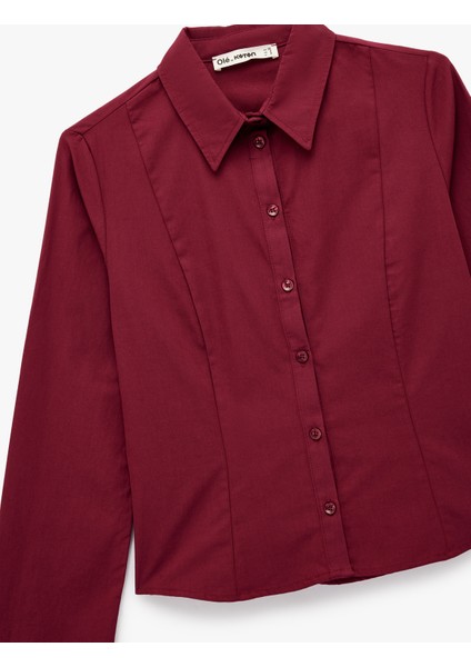 Pamuklu Uzun Kollu Slim Fit Düğmeli Klasik Yaka Gömlek modelleri