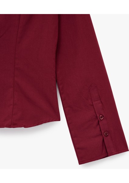 Pamuklu Uzun Kollu Slim Fit Düğmeli Klasik Yaka Gömlek fırsatları