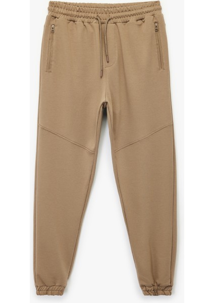 Pamuklu Fermuarlı Cepli Beli Bağcıklı Jogger Eşofman Altı
