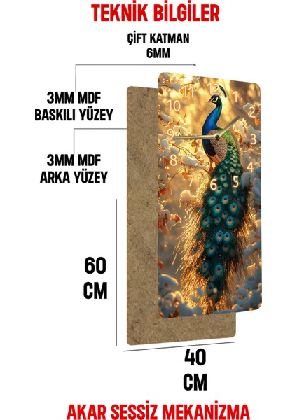 Dekorasyonda Şıklığı ve Doğallığı Bir Arada Sunan Mdf Dikdörtgen Saat! 30X60 cm Uv Baskı – USD031 indirimleri