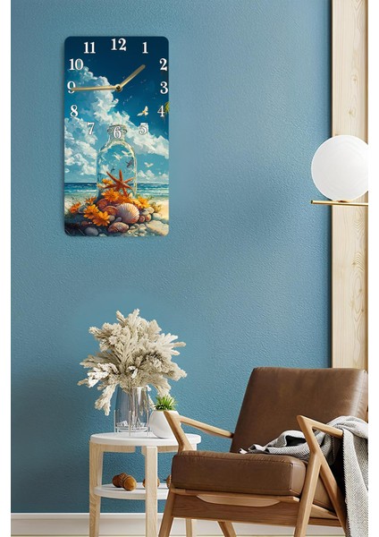 Deniz Temalı Mdf Dikdörtgen Duvar Saati – 30X60 Cm, Uv Baskı – USD060 fırsatları