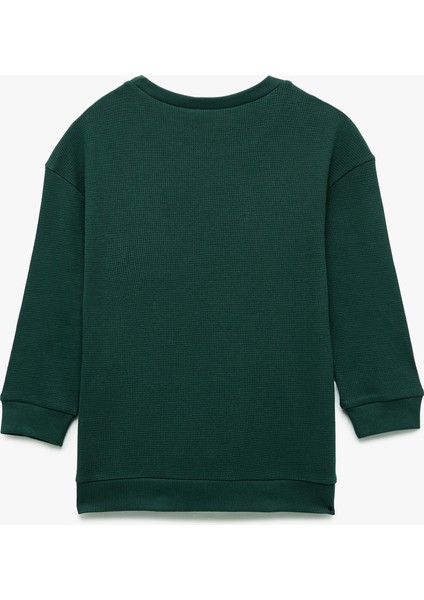 Pamuklu Uzun Kollu Bisiklet Yaka Oversize Basic Sweatshirt fiyatları