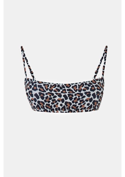 Capetown Leopar Desenli Bralet Çıkarılabilir Pedli Bikini Üst fiyatları
