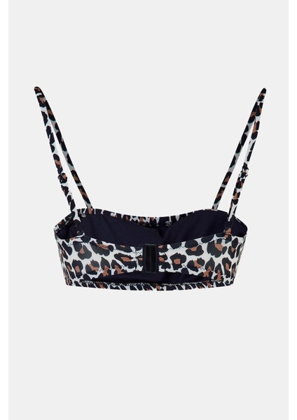 Capetown Leopar Desenli Bralet Çıkarılabilir Pedli Bikini Üst modelleri