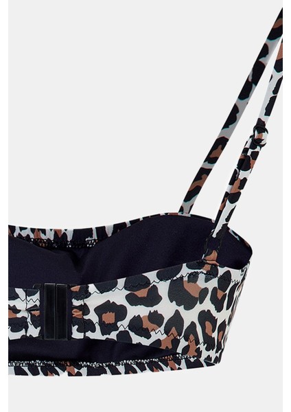 Capetown Leopar Desenli Bralet Çıkarılabilir Pedli Bikini Üst indirimleri