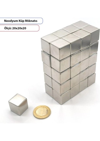 Neodyum Küp Mıknatıs – 20X20X20MM