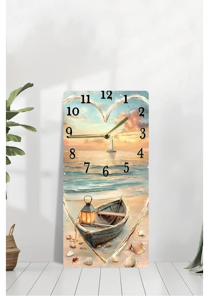 Deniz ve Tekne Temalı Mdf Dikdörtgen Duvar Saati – 30X60 Cm, Uv Baskı – USD048 modelleri