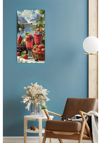 Meyve ve Dağ Manzaralı Mdf Dikdörtgen Duvar Saati – 30X60 Cm, Uv Baskı – USD052 fırsatları