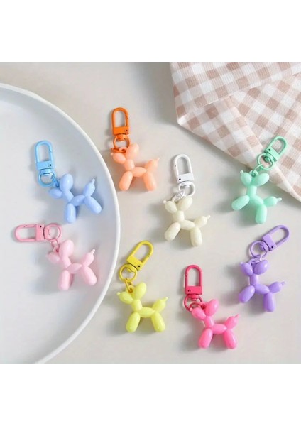 Balon Köpek Anahtarlık Pim Kilit Detaylı Çanta Charm Açık Pembe fiyatları