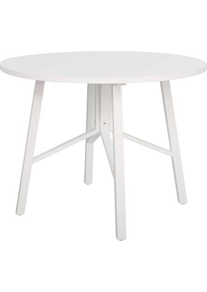 Round Yuvarlak Yemek Masası - Beyaz 110X110X76 cm fiyatları