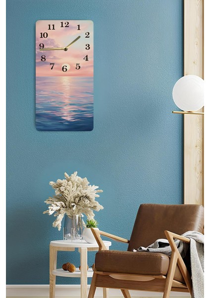 Gün Batımı Manzaralı Mdf Dikdörtgen Duvar Saati – 30X60 cm Uv Baskı – USD055 fırsatları