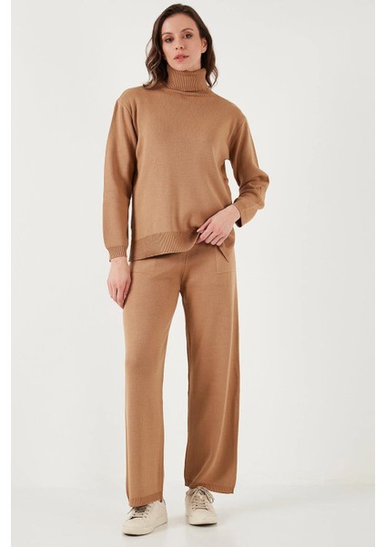 Balıkçı Yaka Takım Camel