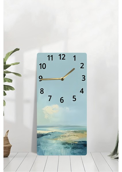 Soyut Deniz Manzaralı Mdf Dikdörtgen Duvar Saati – 30X60 Cm, Uv Baskı – USD050 modelleri