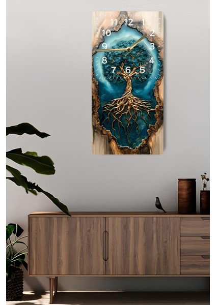 Doğanın Büyüsünü Evinize Taşıyın: Hayat Ağacı Desenli Mdf Dikdörtgen Saat (30X60 Cm) – USD033 fiyatları