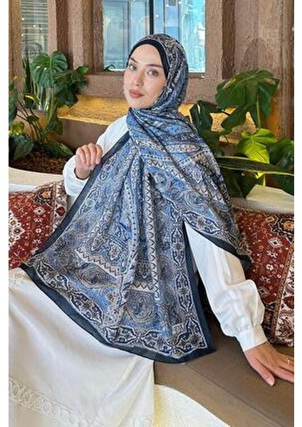 Retro Desen Pamuk Şal 70 x 180 cm