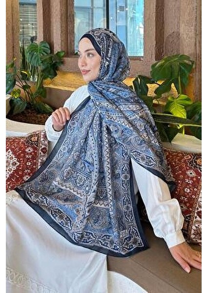 Retro Desen Pamuk Şal 70 x 180 cm