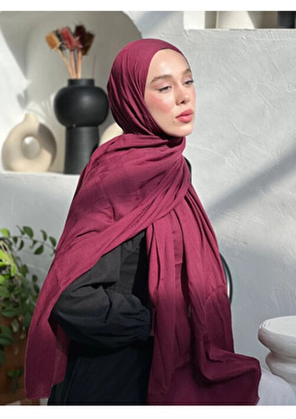 Neo Pamuk Şal Vişne Renkli Nefes Alabilen 70 x 180 cm fırsatları