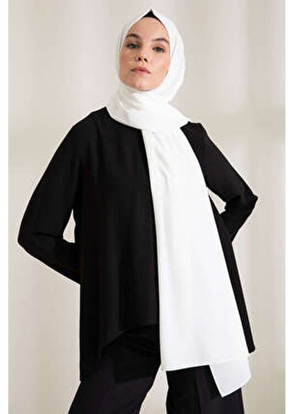 Medine İpeği Ekru Şal 190 x 75 cm Düz Desen Yumuşak Dokulu 4 Mevsim