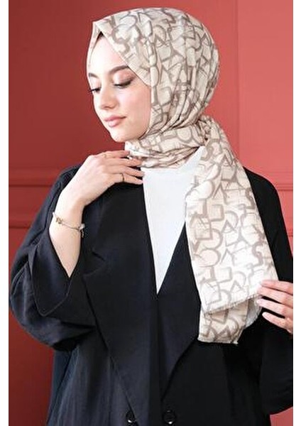 Çiçek Desenli Bej Pamuk Şal Dört Mevsim Kullanıma Uygun Kolay Şekil Alan fırsatları