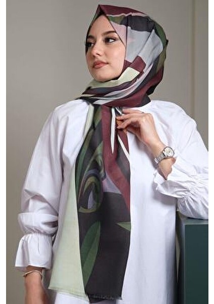 Bordo Pamuk Şal Geometrik Desen Ütü Gerektirmeyen Dört Mevsim Kullanıma Uygun fırsatları