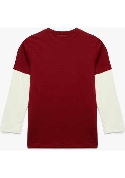 Bisiklet Yaka Uzun Kollu Pamuklu Kaplan Baskılı Tişört fiyatları