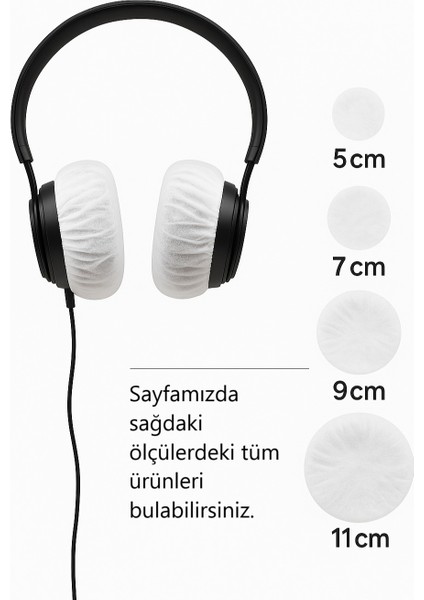 Tek Kullanımlık Kulaklık Hijyen Bonesi, Kulaklık Kılıfı- Beyaz- 9 Cm(L) fiyatları
