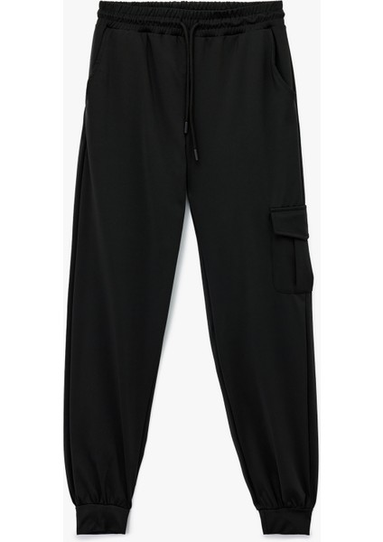 Yüksek Bel Cep Detaylı Rahat Kalıp Spor Jogger Eşofman Altı