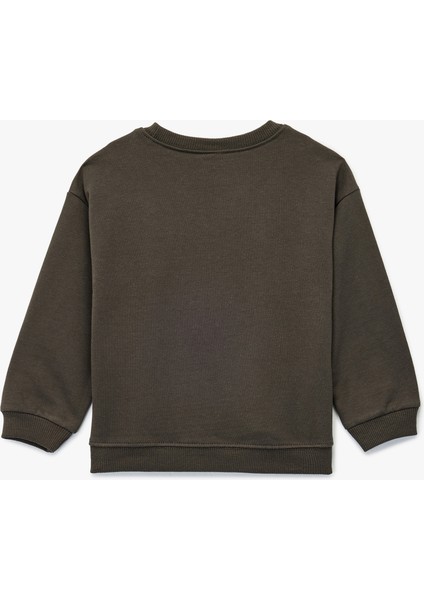 Şardonlu Uzun Kollu Bisiklet Yaka Kaplan Baskılı Sweatshirt fiyatları