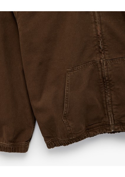 Pamuklu Fermuarlı Uzun Kollu Kapüşonlu Cep Detaylı Oversize Denim Ceket indirimleri