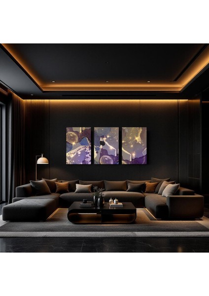 :temperli Cam Üçlü Set Tablo, Tablo, Üçlü Tablo, Uv Baskı, Cam Tablo, 3’lü Set, CUT008 modelleri