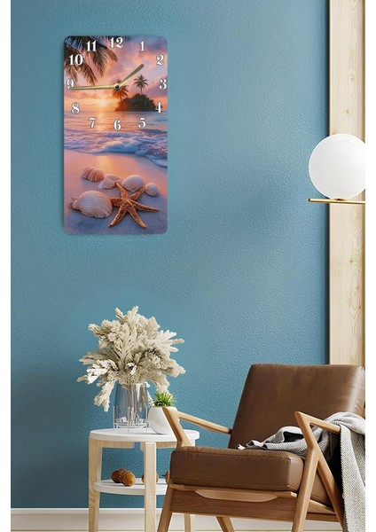 Tropikal Gün Batımı Mdf Dikdörtgen Duvar Saati – 30X60 cm Uv Baskı – USD064 fırsatları