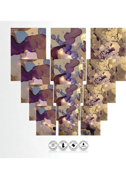 :temperli Cam Üçlü Set Tablo, Tablo, Üçlü Tablo, Uv Baskı, Cam Tablo, 3’lü Set, CUT008