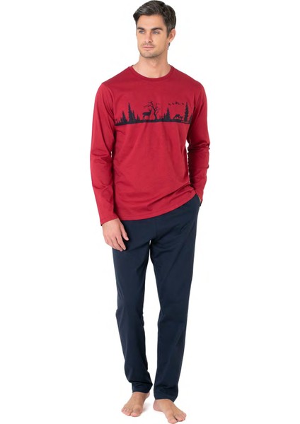 Erkek Uzun Kollu Bisiklet Yaka Pijama Takım 6104