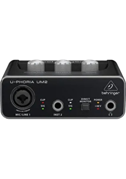 U-PHORIA UM2 2x2 USB Ses Kartı Mikrofon ve Enstrüman Kaydı için Siyah modelleri