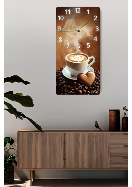 Mdf Dikdörtgen Duvar Saati – 30X60 cm Kahve ve Kalp Figürlü Uv Baskı – USD010 fiyatları