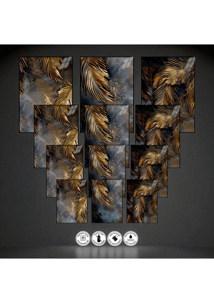 :temperli Cam Üçlü Set Tablo, Tablo, Üçlü Tablo, Uv Baskı, Cam Tablo, 3’lü Set, CUT009