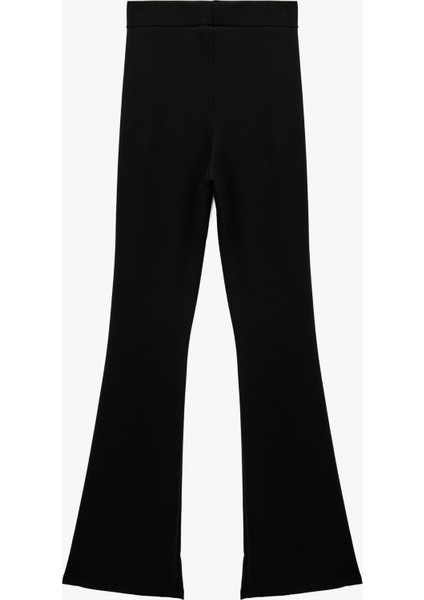 Rahat Kalıp Nervür Detaylı Yüksek Bel Spor Ispanyol Paça Tayt fiyatları