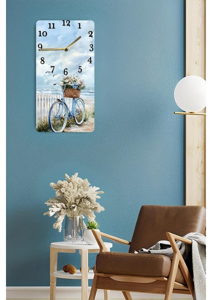 Mdf Dikdörtgen Saat – Bisiklet ve Deniz Manzaralı Tasarım (30X60 Cm) – USD066 fırsatları