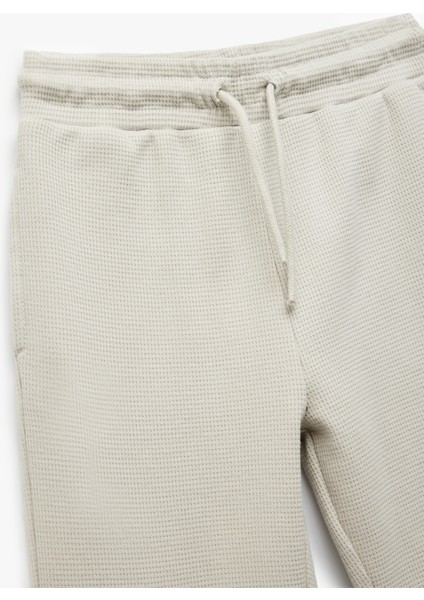 Pamuklu Beli Bağcıklı Dokulu Basic Jogger Eşofman Altı modelleri