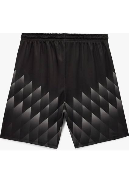 Desenli Straight Fit Cep Detaylı Beli Bağcıklı Spor Şort fiyatları