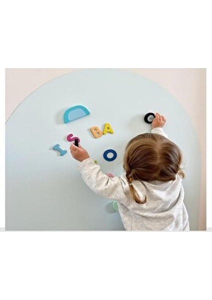 Açık Mavi Renk Yapışkanlı Manyetik Duvar Panosu Mıknatıs Tutan Pano 60X90 cm