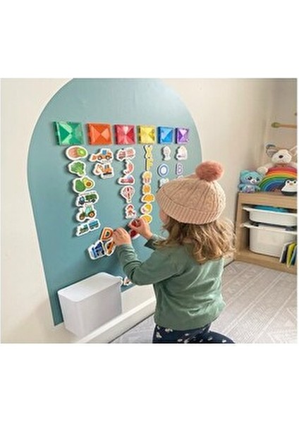 Açık Mavi Renk Yapışkanlı Manyetik Duvar Panosu Mıknatıs Tutan Pano 60X90 cm