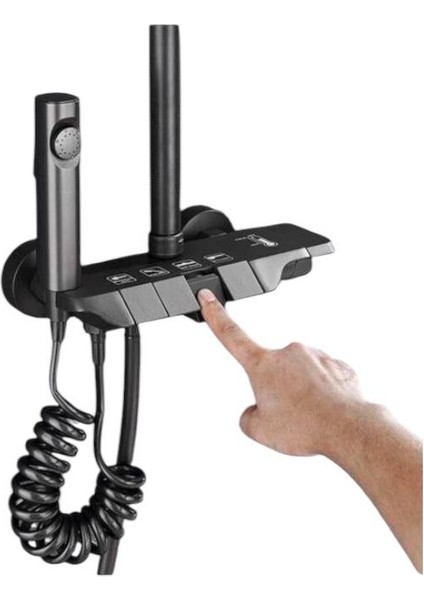 Piyano Robot Duş Seti Yağmur Tepe Banyo Pirinç