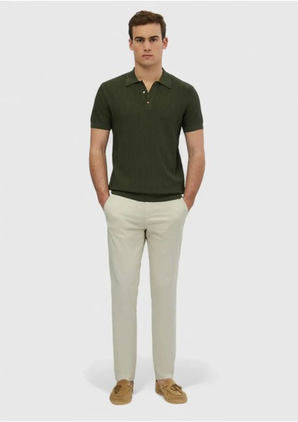 Haki Polo Yaka Jakarlı Triko fiyatları