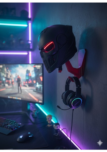 Dekoratif The Punisher Tasarım Kask Askılığı - Motosiklet Ekipman Standı fırsatları