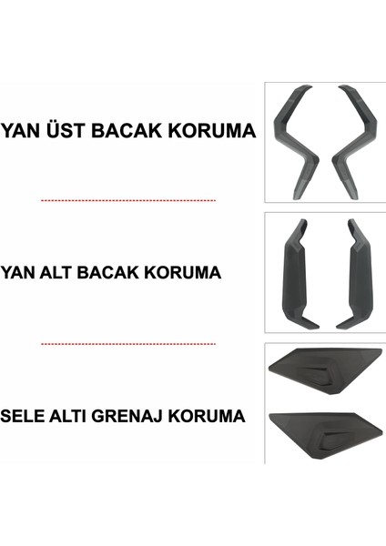 Honda X-Adv 2025 Uyumlu Üst/alt Bacak ve Grenaj Koruma Seti Siyah