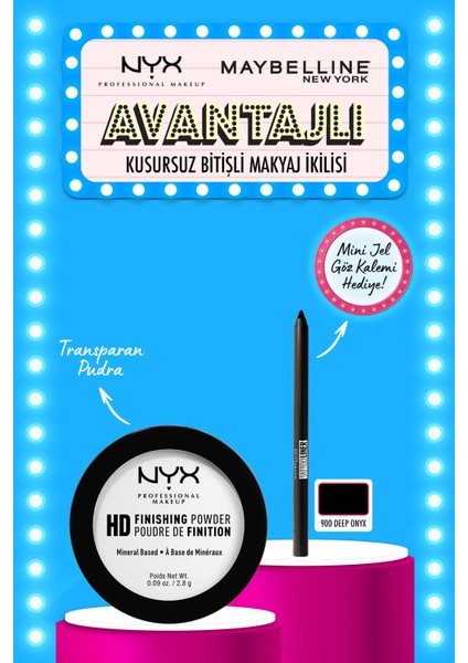 Hıgh Defınıtıon Fınıshıng Powder - Translucent & Mini Maybelline Tattoo Liner Gel Pencil Hediyeli Set