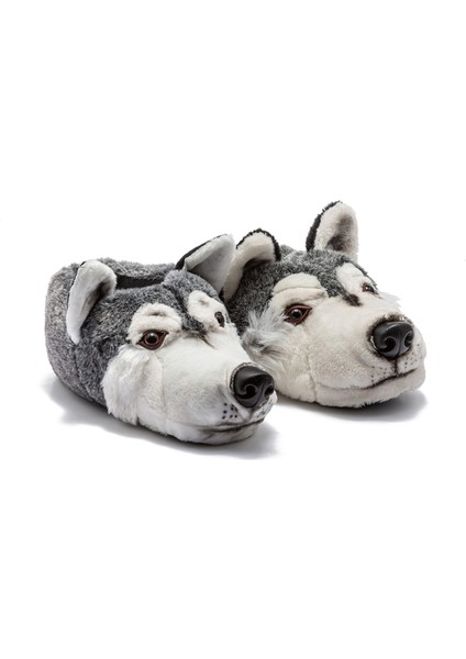 Siberia Erkek Hayvanlı Panduf Gri 41/46