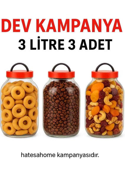 3 Litrelik Cam Kavanoz ( Kampanya 3 Adet)