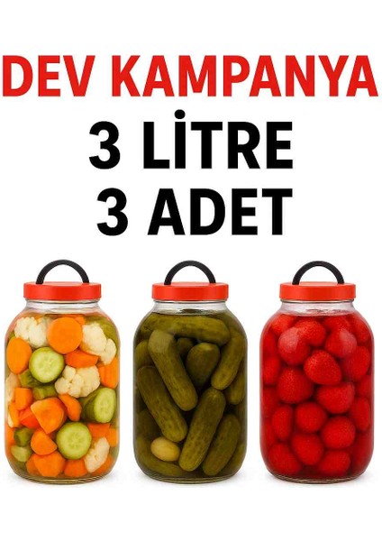 3 Litrelik Cam Kavanoz ( Kampanya 3 Adet) fiyatları